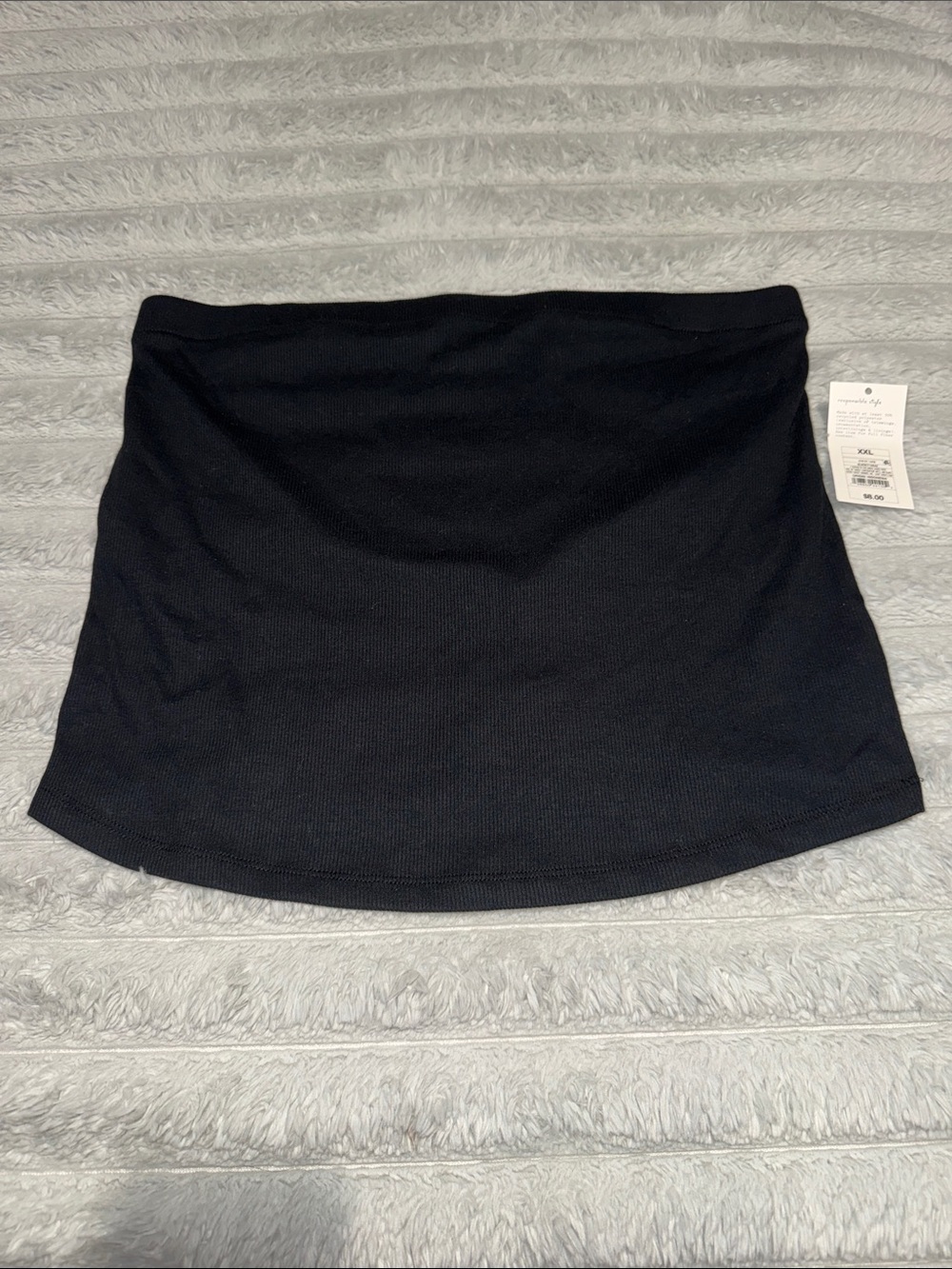 a new day Black Ribbed Strapless Tube Top